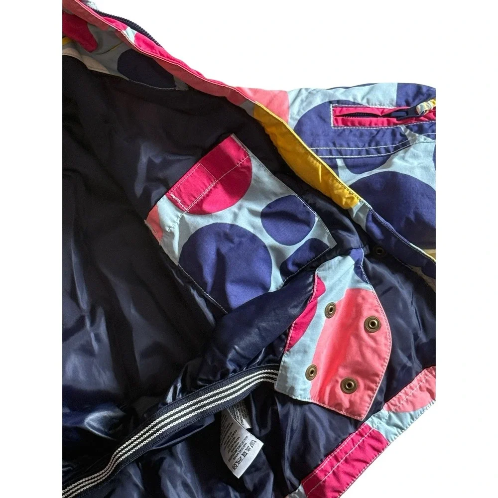 MINI BODEN Girls Kids 3-4 Yrs Ski Coat Blue Spots‎ Winter Snow Lined Zip Snap